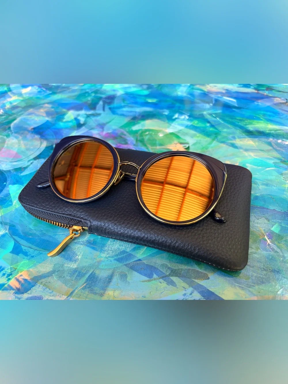 *Rare! Leisure Society Sonora Sunglasses – Navy Blue & 18K Gold